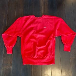 VINTAGE Red champion reverse weave sweatshirt